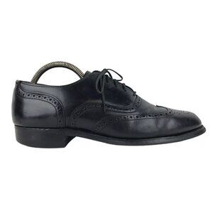 Unbranded Mens Black‎ Leather Almond Toe Lace Up Oxford Dress Shoes Size US 7.5
